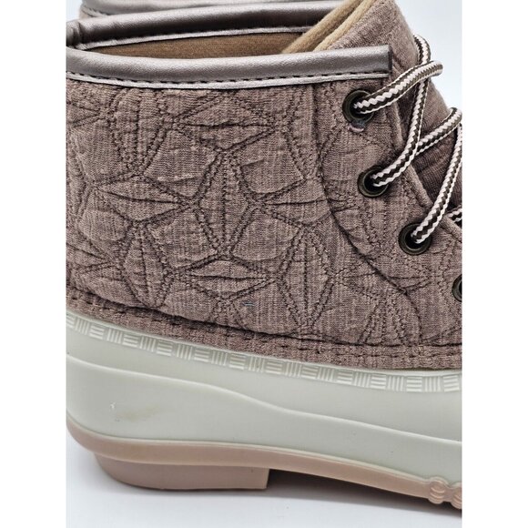 Magellan Women's Boots Size 7 M Beige Quilted Duck Boot Rubber Winter Waterproof - Picture 3 of 10